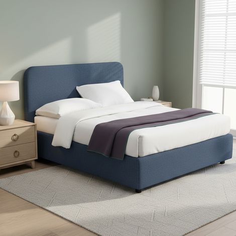 Cama Plaza y Media Telford, Desenfundable, Hecho en Italia, azul (1/4)