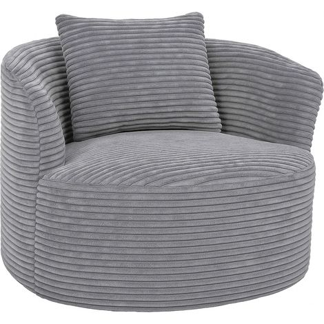 Fauteuil HWC-P18, fauteuil lounge, fauteuil relax, fauteuil rembourré, fauteuil cocktail, tissu/textile velours côtelé ( (1/5)