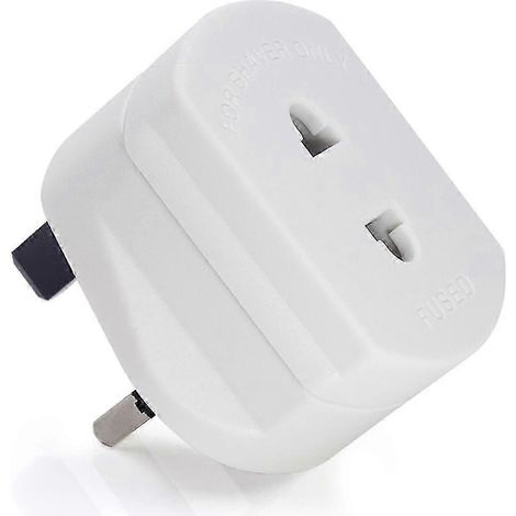 Adaptateur de voyage UE vers Royaume-Uni, convertisseur de prise pour rasoir électrique 2 broches vers 3 broches, blanc (1/4)
