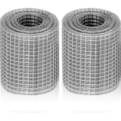 Lot de 2 rouleaux de treillis métallique de 20 cm x 3 m : treillis métallique, grille métallique à mailles fines, fil d'acier galvanisé, protection contre les rongeurs pour jardin et maison (1/5)