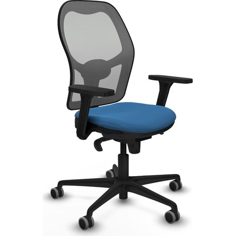 Jorquera sincro malla gris similpiel azul claro brazos 3D base nailon ruedas 65mm engomada (1/5)