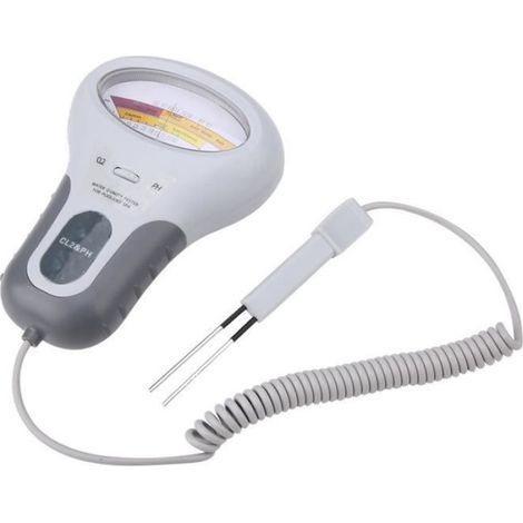 Analyseur Eau Spa - Testeur pH et Chlore pour Piscine Familiale - Sonde Intégrée - 190 x 120 mm - Alimentation Pile AA - 1 Pièce (1/4)
