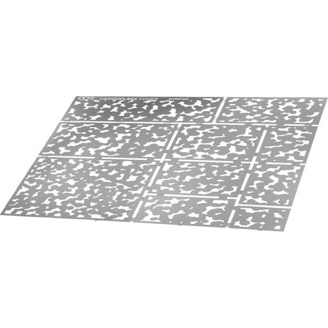 Pochoir camouflage compatible avec les maquettes, outil de peinture, 10 x 10 x 0,1 cm, argenté, pour projets de bricolage (1 pièce). (1/5)