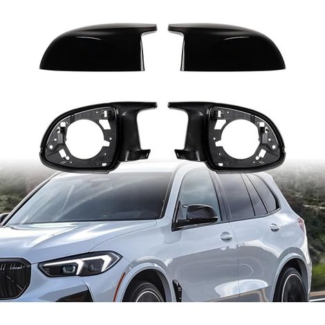 Set mit 2 Stück M-Style-Spiegelkappen und -Rahmen für Außenspiegel für BMW X3, X4, X5, X6, X7 (G01, G02, G05, G07, F97, F98, F95