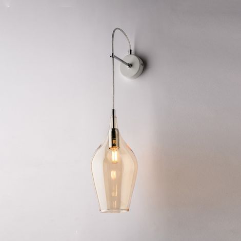 Applique Contemporanea Ares Metallo Ambra 1 Luce E14
