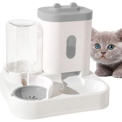 Distributeur automatique de croquettes et d'eau pour chat – 2 bols 2,3L nourriture et 1L eau – Conception robuste et facile à nettoyer (1/5)