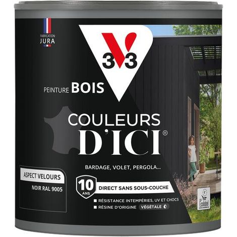 Peinture bois extérieur Couleurs d'Ici® V33 Noir Velours 0,5L
