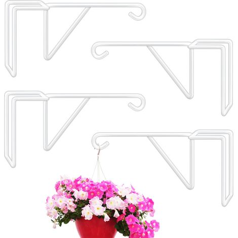 4 Pièces Suspension Plante Exterieur en Vinyle, Crochets et Suspensions pour Plantes, Crochets de Clôture Pour Jardinières, Distributeur de Nourriture d'oiseaux, Lanternes, Carillons à Vent (1/5)