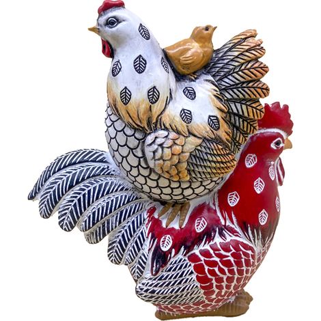 Signes Grimalt Coq Poule Poussin Animaux Poule Rouge Figure 16x14x7cm