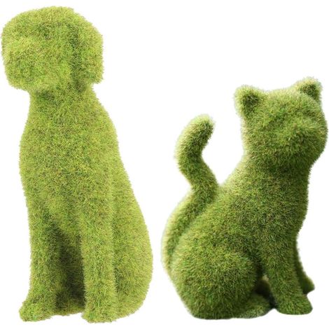 2 Realistische Gartentierstatue aus Kunstharz mit leichter