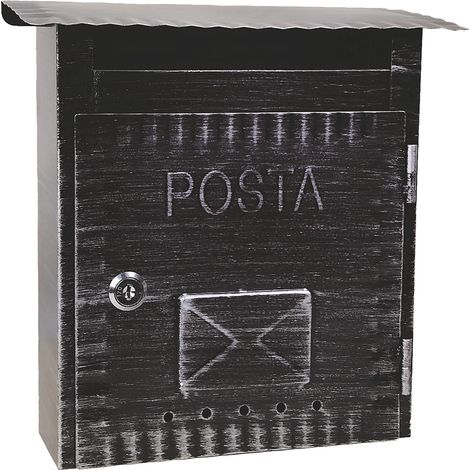CASSETTA POSTALE 'IBISCO' cm 26x9,7x h 29 - argento antico  - KASART