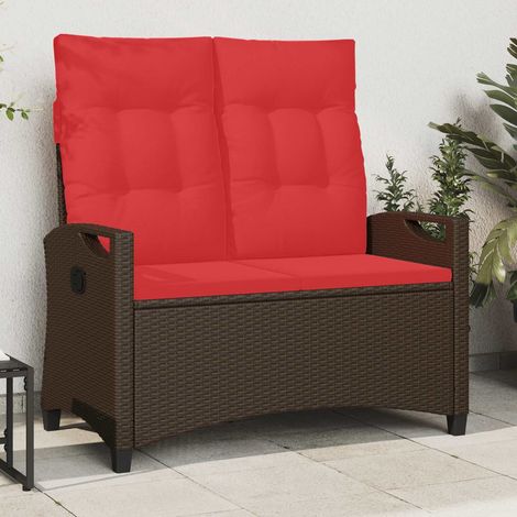 Gartenbank Braun und Rot 105 x 60 x 112 cm Stahl und Polyester