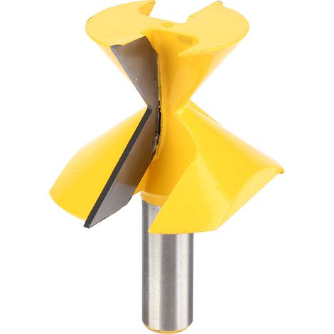 Fraise à bois à queue de 1/2" pour moulures couronnées, angle 52° x 38°, outil de coupe professionnel pour menuiserie, affleurage et profilage. (1/5)