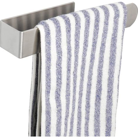 Toallero de baño, no requiere taladrar, fabricado en acero inoxidable SUS304, de montaje en pared para fregadero de cocina, 24 cm, plateado. (1/5)