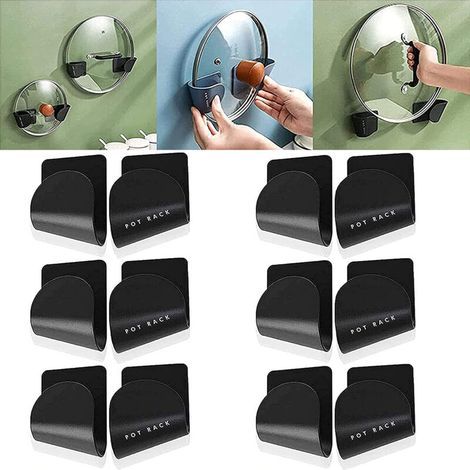 Lntyq Lot De 6 Paires De Porte-Couvercle RéGlables Pour Porte D'Armoire, Organisateur De Couvercle De Casserole RéGlable (1/5)