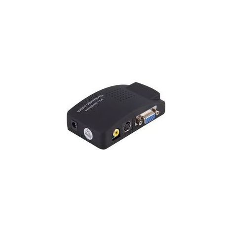 Convertisseur Adaptateur Vidéo AV, RCA, S-Vidéo vers VGA pour Moniteurs Et Projecteurs (1/4)
