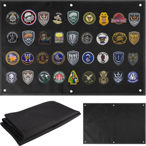 Panneau de Brassage Tactique Militaire, 110x70cm Tableau D'affichage Tactique, Panneau Tactiques de Support de Patchs Militaires, Tableau Scratch pour Badges Patches Militaires, Écussons (1/5)