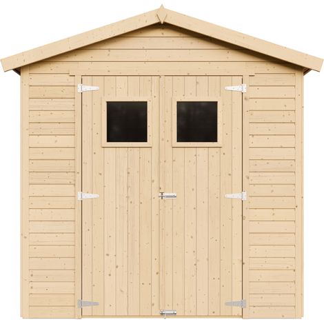 Wooden Garden Shed - Outdoor Storage with Windows – W8ft x L7ft x H7ft Timber Shiplap Shed - Garden Workshop - Bike, Tool Shed Storage TIMBELA M351 (1/5)