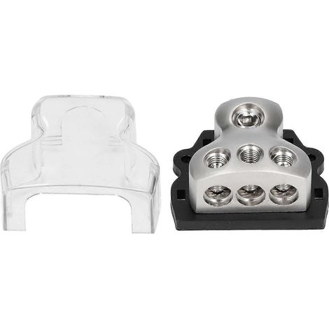 3-Wege-Stromverteilerblock mit Audio-Sicherungshalter und Verteileranschluss für Autos, schwarze Basis