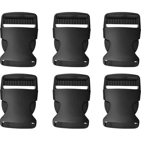 Kit di fissaggio per spa Intex, 6 pezzi, fibbie a innesto in plastica nera da 25 mm, sgancio laterale, fibbia a doppia apertura per tracolla dello zaino (1/5)