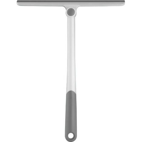 Raclette de Douche avec Long Manche Raclette de Fenêtre avec Trou Outils de Nettoyage ménagers - Gris (1/4)