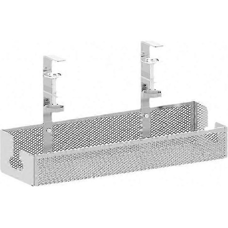 Système de gestion des câbles de bureau en maille - Support de gestion des câbles robuste, solution de gestion des câbles sous le bureau ne nécessitant aucun perçage, blanc. (1/5)