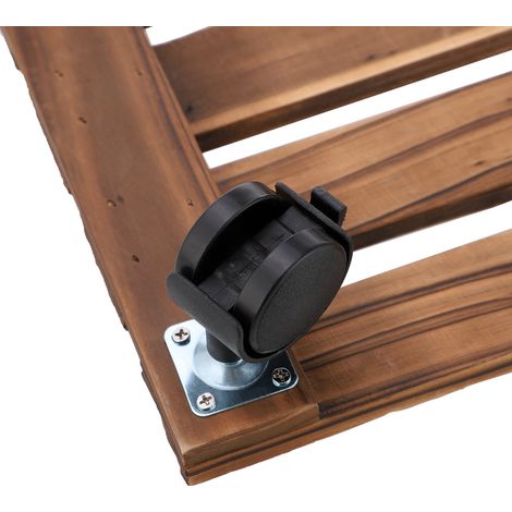 Remarques concernant la commande : Plateau à fleurs en bois à roulettes, plateau à fleurs portable à roulettes, capacité de charge maximale : 80 kg (1/5)