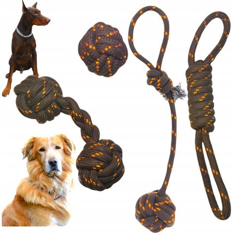 SET DI GIOCATTOLI PER CANI DI TAGLIA GRANDE, GIOCHI CON PALLA E CORDE RESISTENTI, 4 PEZZI