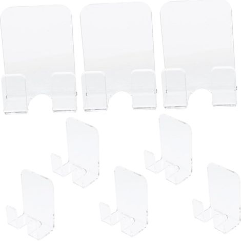 Lot de 8 crochets adhésifs pour serviettes salle bain et cuisine, rangement la maison, en acrylique (1/5)