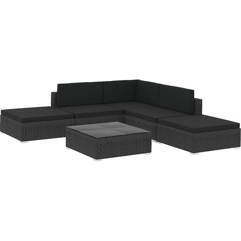 Garden Sofa Set  Black vidaXL (1/5)