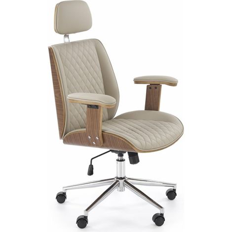 Silla de oficina Houston 1925, Beige, 114x72x0cm, Con reposabrazos, Con ruedas, Mecanismo de la silla: Inclinación