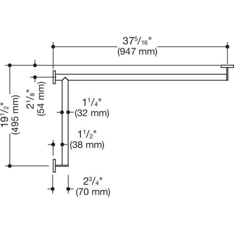HEWI 900.35.164XA Poignée de douche, Ø 32 mm, gauche, W1=947 mm (1/3)