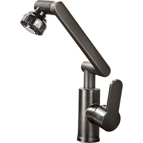 Robinet de cuisine et de salle de bain, robinet en acier inoxydable, robinet de salle de bain pivotant à 1080°, robinet mural (1/5)