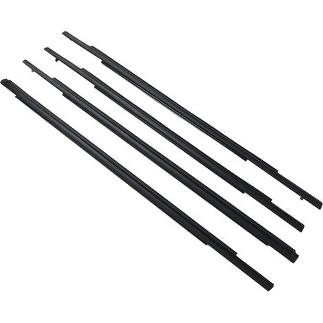 Lot de 4 moulures de ceinture de porte avant et arrière, noir – Kit de moulures, garnitures et joints en caoutchouc pour vitres de voiture, compatible avec Outlander, ASX et RVR (1/5)