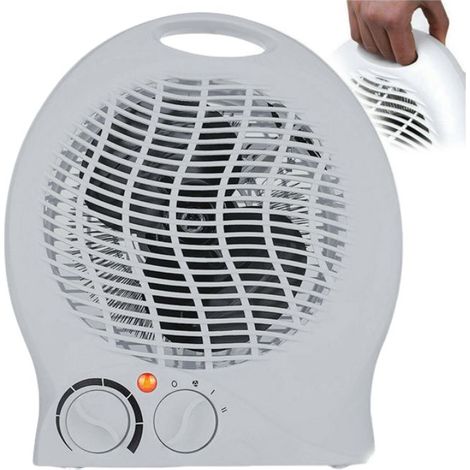 Radiateur soufflant salle de bain 2000W Thermostat réglable Mode Eco basse consommation Chauffage silencieux pour espaces confinés (1/5)
