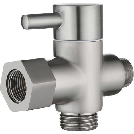 Vanne d'arrêt en laiton à 3 voies avec adaptateur 3/8 pour conduite d'eau de toilette (1/5)