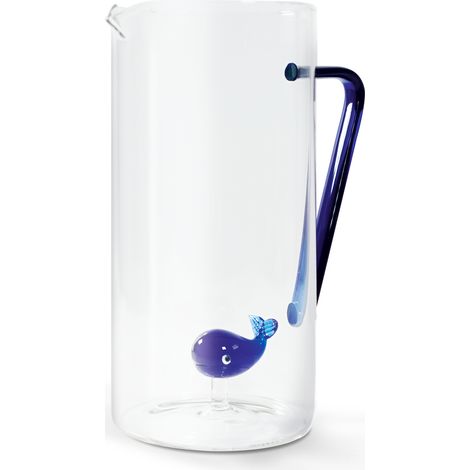 WD LifeStyle Caraffa Vetro Borosilicato Cc 1,2 Lt Decoro Balena (1/2)