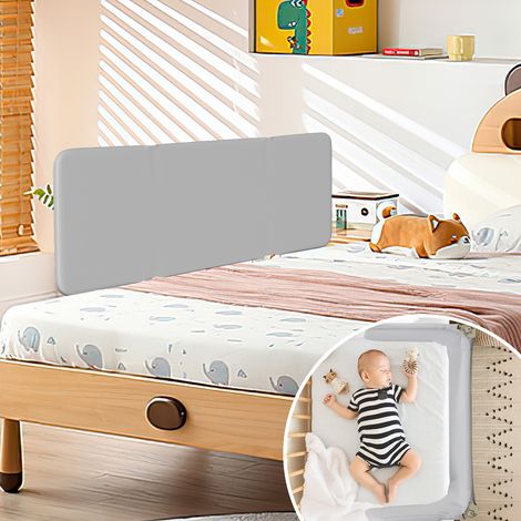 Jiubiaz Bettgitter klappbar 120 cm, Kinder-Rausfallschutz, 4 Winkel, mit 2 Gurten & Aufbewahrungstasche (1/5)