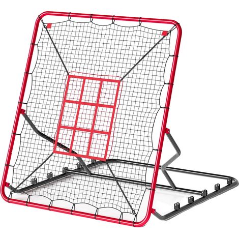 Rete di rimbalzo, angoli regolabili, robusti cordini elastici, rete resistente ai raggi UV, base stabile con picchetti per il fissaggio a terra, adatta a molteplici sport (1/5)