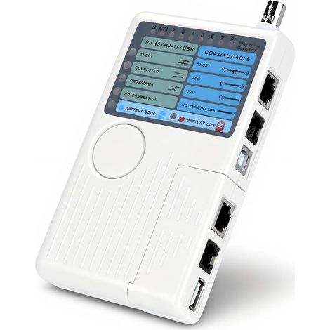 Network Cable Tester, LAN Cable Tracker Detector for RJ45 / RJ11 / USB/BNC LAN Network Tester Network Wire Tracker Test Tool (1/5)
