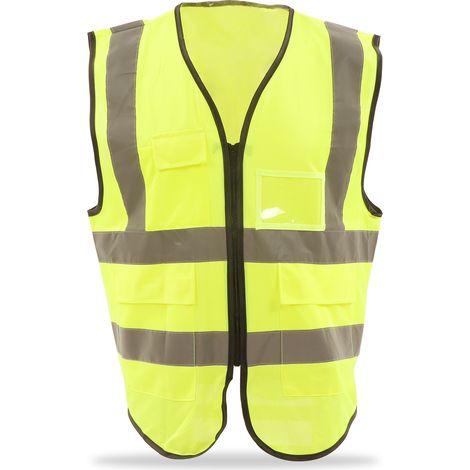 Ortviai Gilet de Sécurité Réfléchissant Haute Visibilité en Polyester avec Poche – Taille M