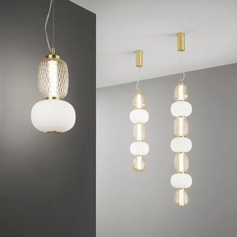 LAMPADARIO LED TOTEM 36W 17XH241CM 3000K ORO (1/3)