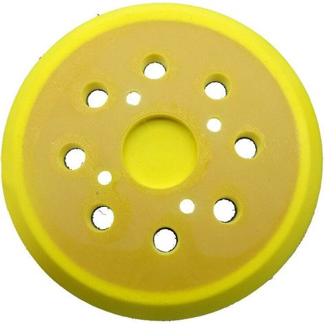 1 piece 125 mm sanding pad, round 8-hole sanding discs PU pad, for Sander Soft sanding pad replacement (yellow) (1/5)