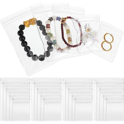 150 Pieces Transparent Jewelry Storage Pouches, Travel Jewelry Pouches, PVC, Multi-purpose, Portable, for Small Business Packaging and Travel (1/5)