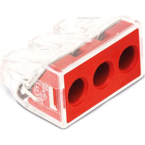 WAGO 773-173  Verbindungsklemme flexibel: -  starr: 2.5-6 mm² Polzahl: 3 5 St. Transparent, Rot