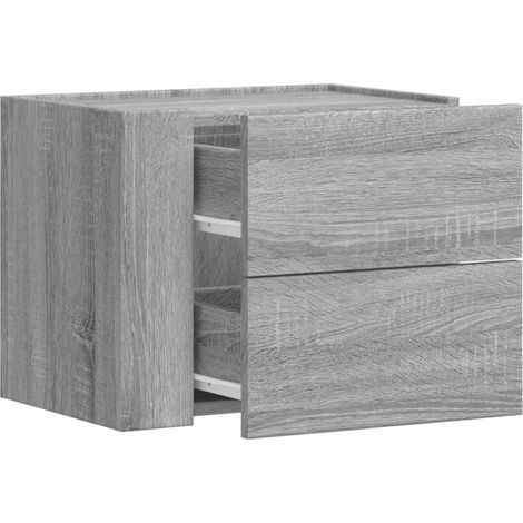 Table de chevet  Cabinet de chevet  Table de nuit murale sonoma gris 45x30x35 cm (1/5)