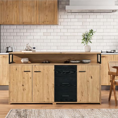 Buffet bas industriel en panneaux de particules finition deep (1/5)