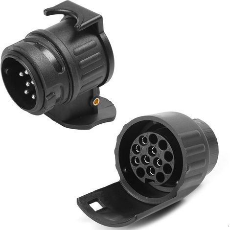 2-poliger 13-poliger auf 7-poliger Anhängerstecker-Konverteradapter, wasserdichter 7-poliger auf 13-poliger elektrischer Stecker, für Wohnwagen und LKW (1/5)