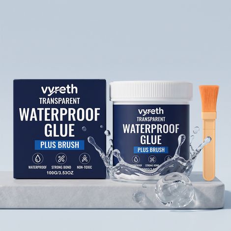Transparente, wasserdichte Dichtmasse für Küchen- und Badezimmerfensterbänke sowie Risse in Außenwänden – wasserbasiert, umweltfreundlich und flexibel – 100 g × 1, Pinsel × 1 -- BIEMMEDUE (1/5)
