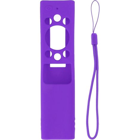 Housse de protection en silicone antidérapante pour télécommande Samsung BN59, lavable et douce au toucher, couleur violet. (1/5)